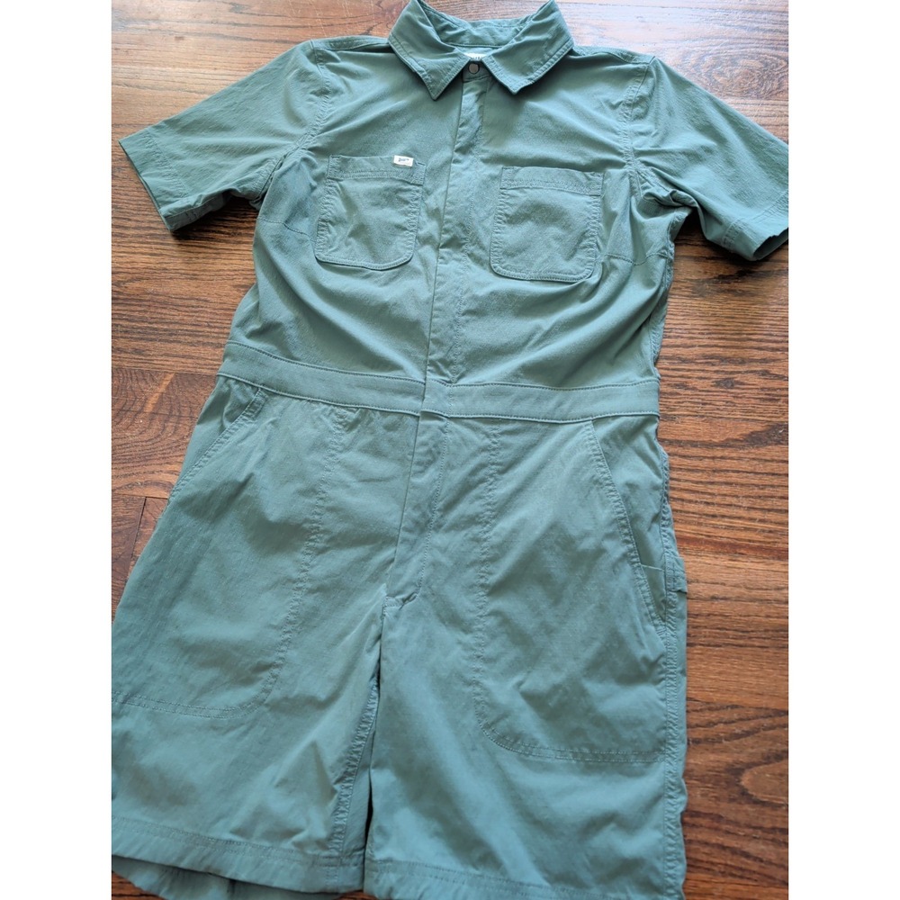 Duluth Trading Heirloom Gardening Short Coveralls Womens XS Olive Green Romper - Picture 2 of 10